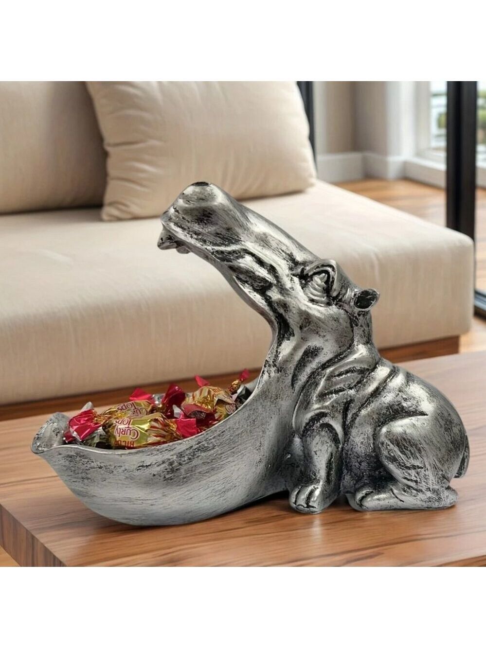 Whimsical Hippo (Hippopotamus) Candy Dish – Fun & Functional Catchall - Picture 2 of 9